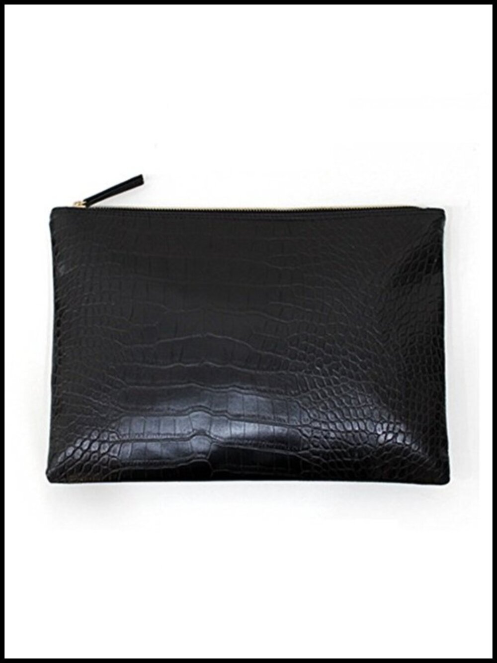 Women Crocodile Grain PU Leather Envelope Clutch Bag with Wrist Strap